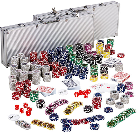 GAMES PLANET Pokerkoffer 1000 laser chips Aluminium