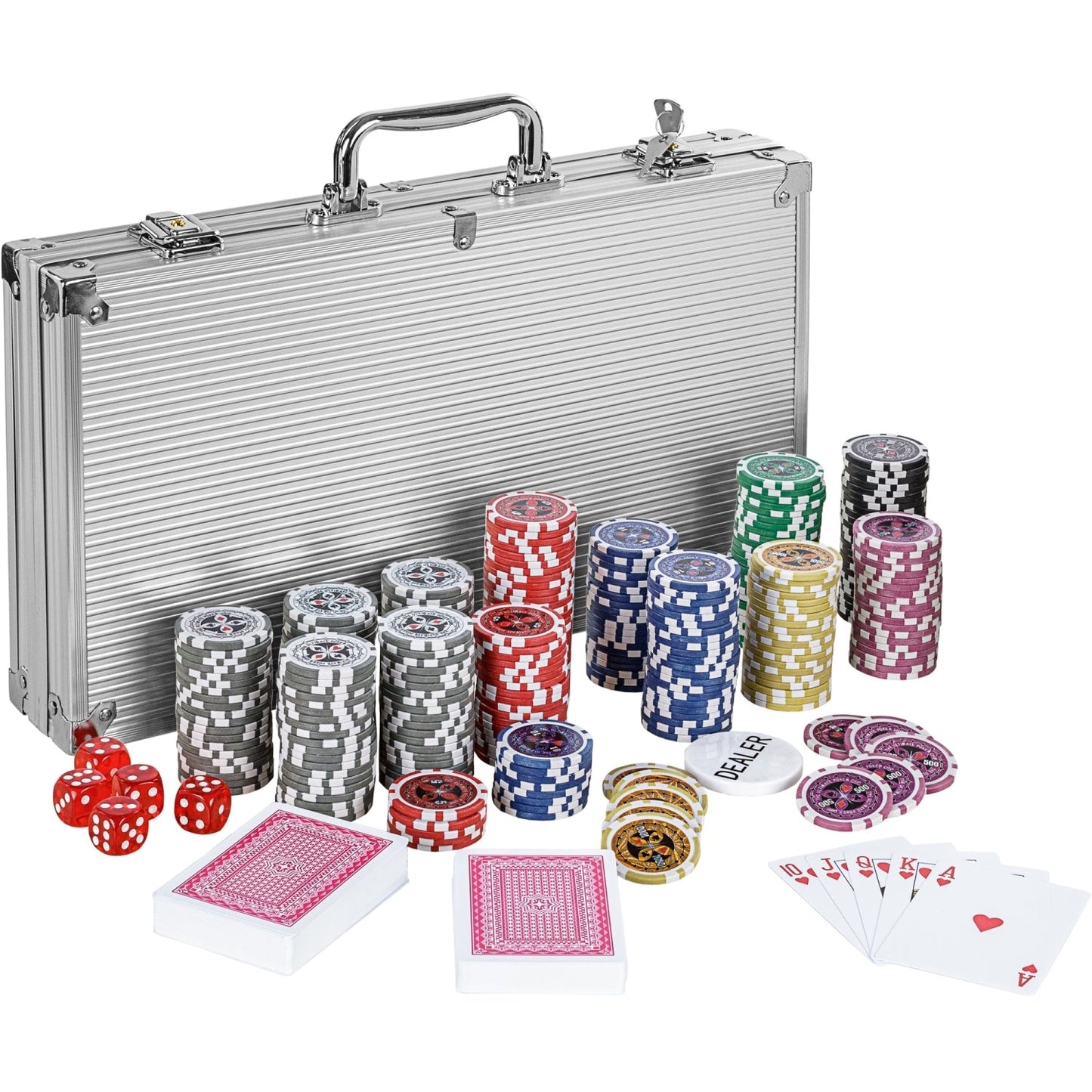 GAMES PLANET Pokerkoffer 300 laser chips Aluminium