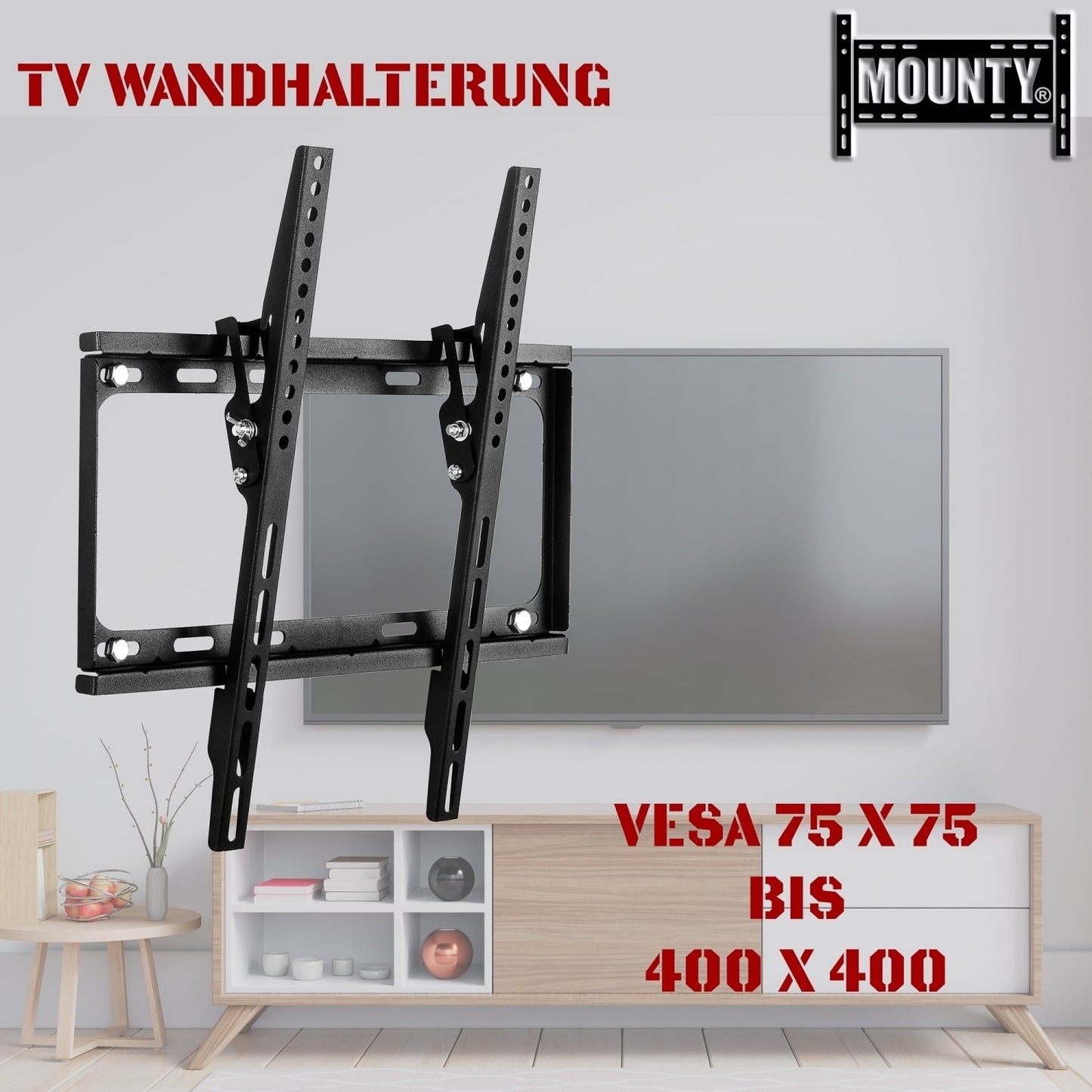 MOUNTY TV Muurbeugel MY171 tot VESA 400x400