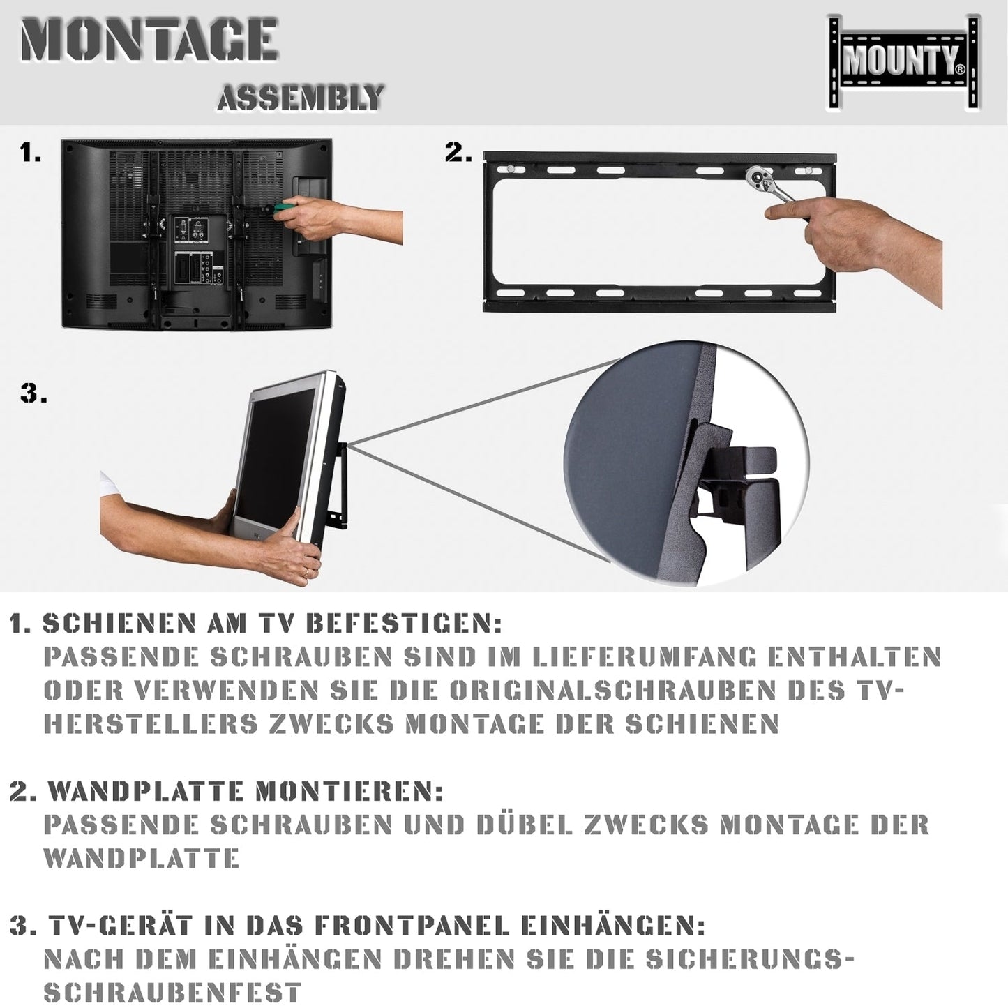 MOUNTY TV Muurbeugel MY171 tot VESA 400x400