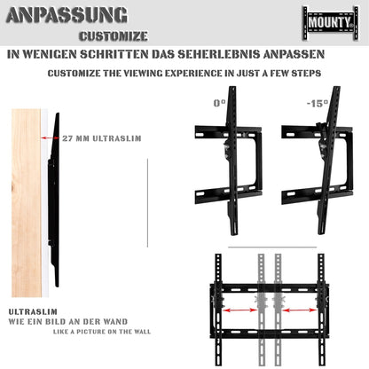 MOUNTY TV Muurbeugel MY171 tot VESA 400x400