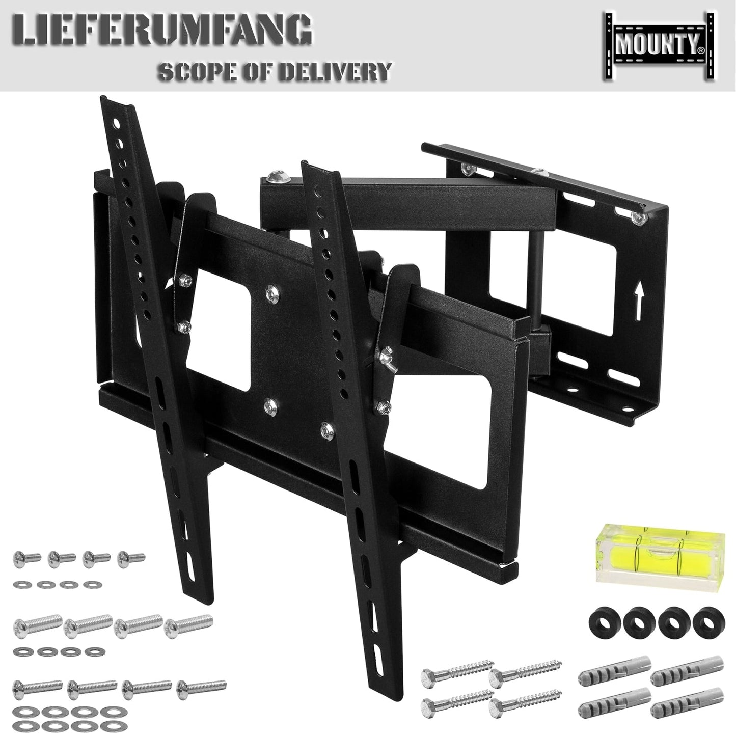 MOUNTY TV Muurbeugel MY155 Draaibaar en kantelbaar tot VESA 400x400
