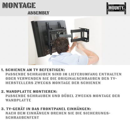 MOUNTY TV Muurbeugel MY155 Draaibaar en kantelbaar tot VESA 400x400