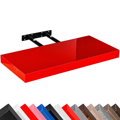 STILISTA Zwevende Wandplank 70 cm - Hoogglans Rood