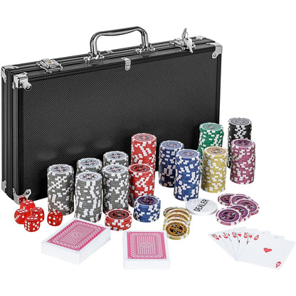 GAMES PLANET Pokerkoffer 300 laser chips Zwart