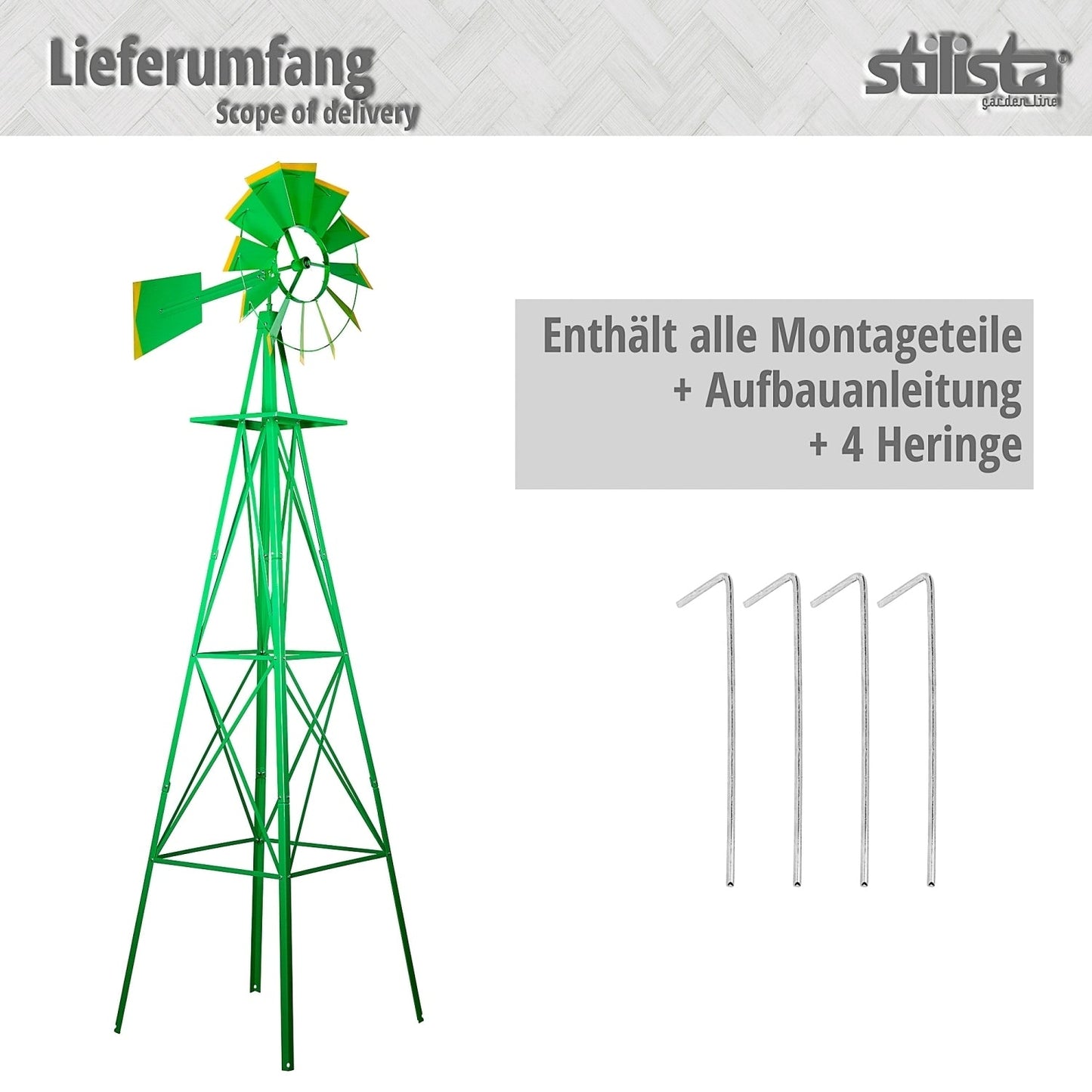 STILISTA Windwijzer 245 cm Zilver