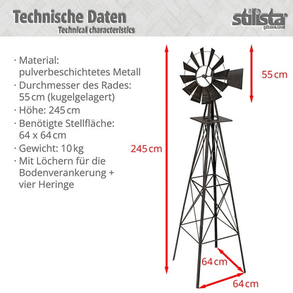 STILISTA Windwijzer 245 cm Zilver