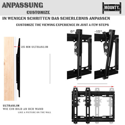 MOUNTY TV Muurbeugel MY231 tot VESA 200x200