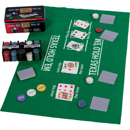 GAMES PLANET Poker set metalen box - 200 poker chips