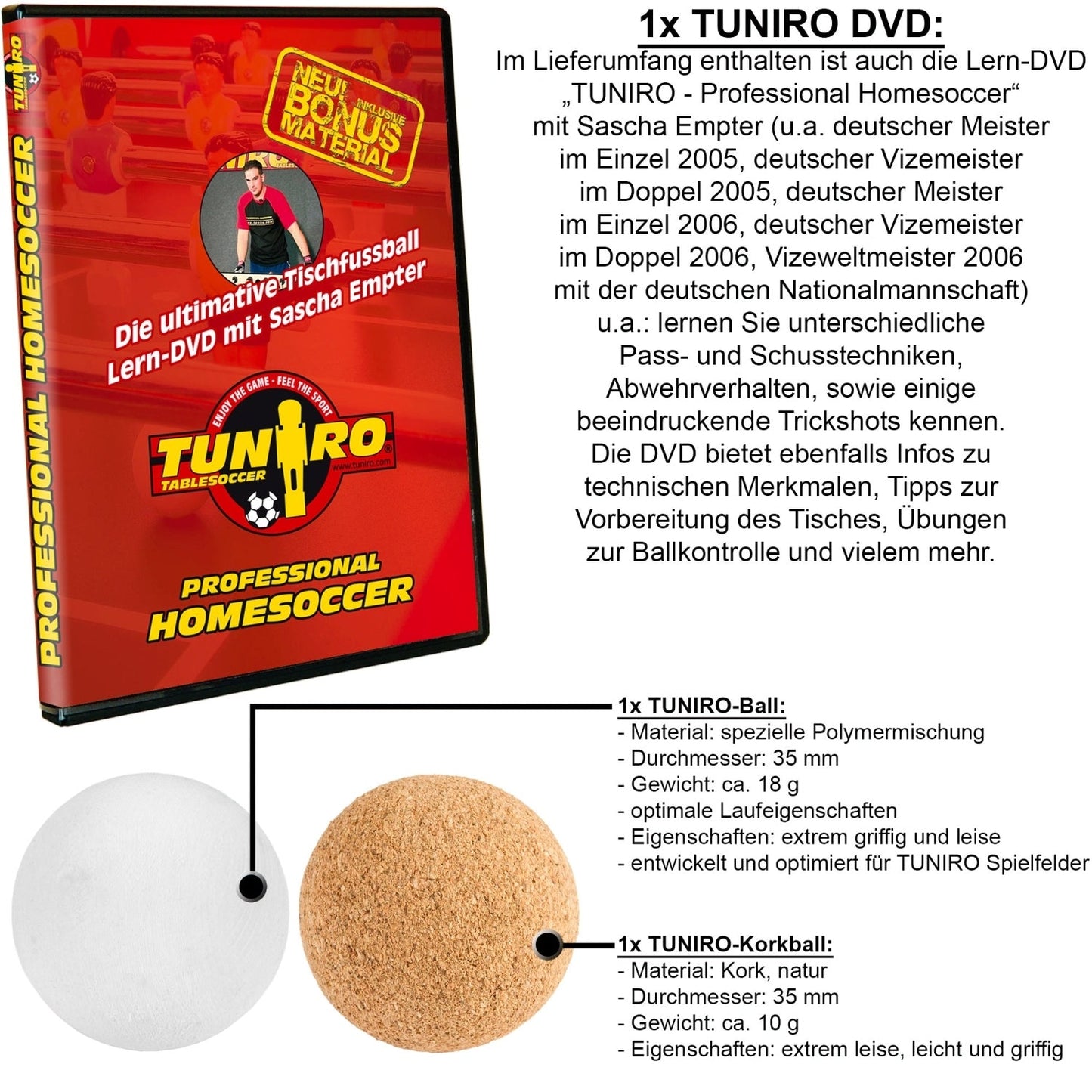 TUNIRO Tafelvoetbal Basic Wit