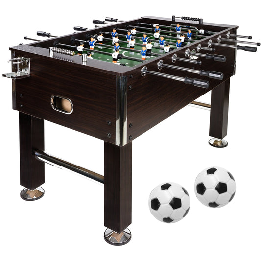 GAMES PLANET Voetbaltafel Leeds 140 x 73 x 87 cm Donkere houtlook