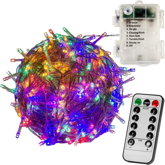 VOLTRONIC Lichtsnoer 100 LEDs met afstandsbediening | Batterij Multi Color