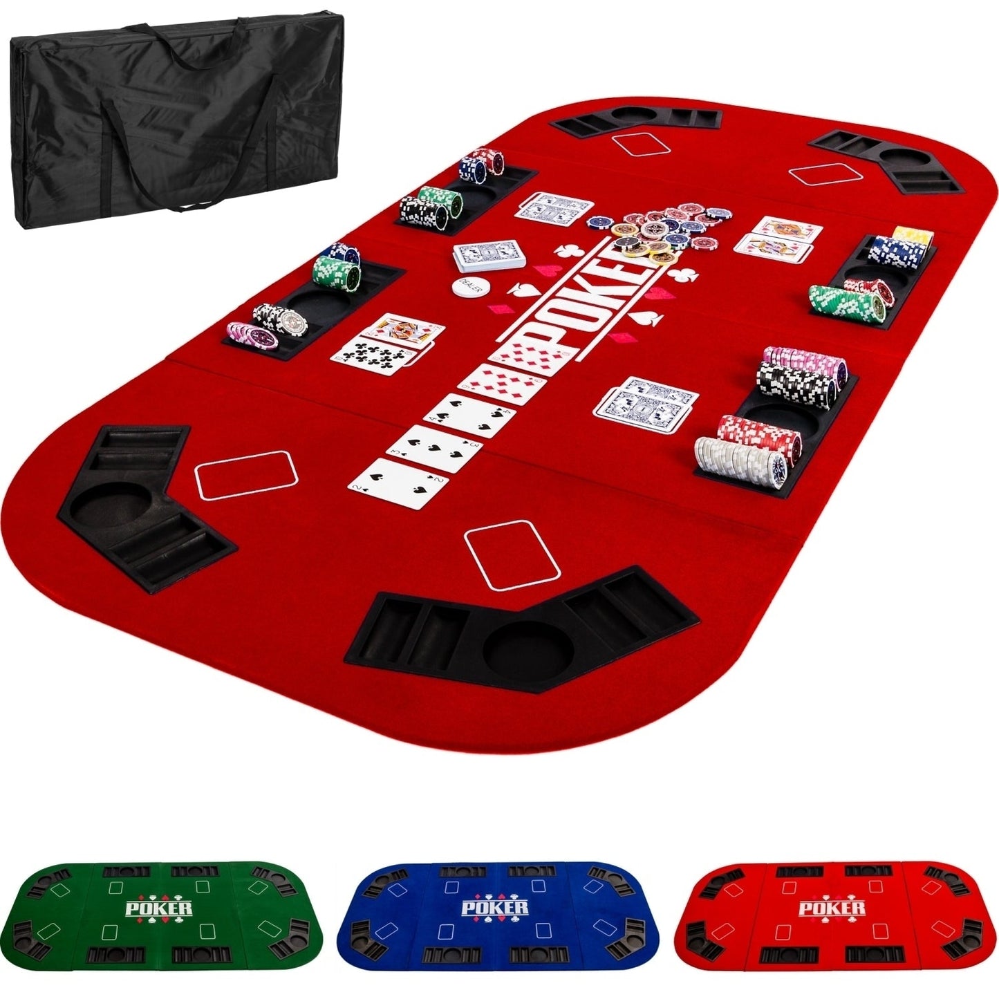 GAMES PLANET Pokermat 160 x 80 cm Rood