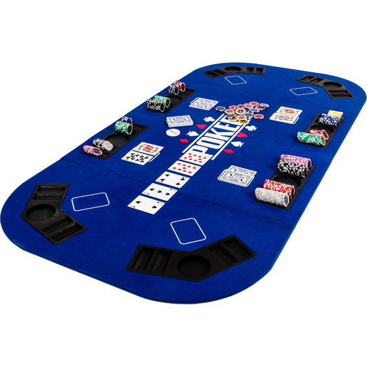 GAMES PLANET Pokermat 160 x 80 cm Blauw