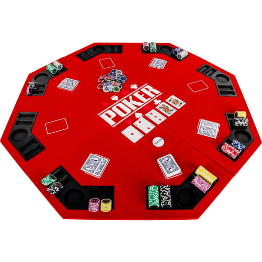 GAMES PLANET Pokermat voor 8 spelers 122 cm Rood