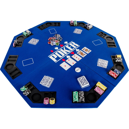 GAMES PLANET Pokermat voor 8 spelers 122 cm Blauw