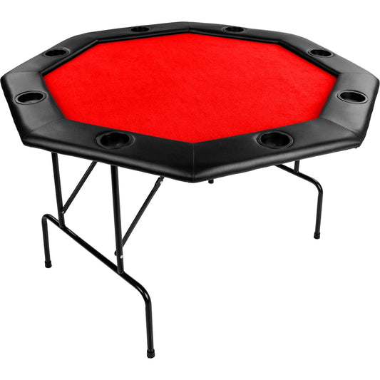 GAMES PLANET Pokertafel 122 x 122 x 76 cm Rood