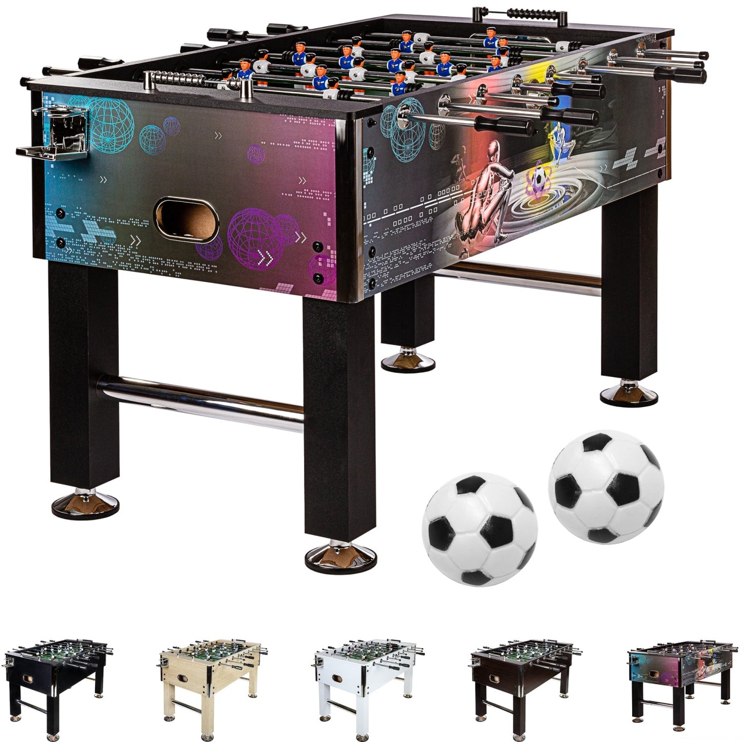 GAMES PLANET Voetbaltafel Leeds 140 x 73 x 87 cm Cyber