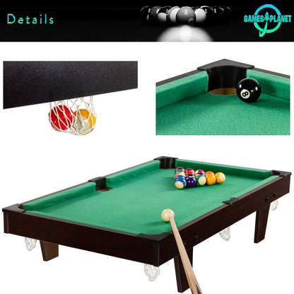 GAMES PLANET Mini Pooltafel 92 x 52 x 19 cm Zwart