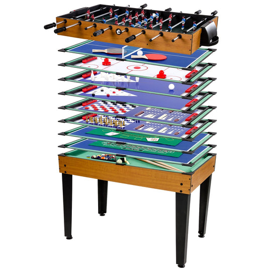 GAMES PLANET 15-in-1 Multi game tafel Lichte houtlook