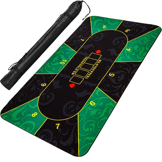 GAMES PLANET Pokermat 160 x 80 cm Zwart/Groen