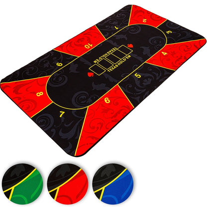 GAMES PLANET Pokermat 160 x 80 cm Zwart/Rood