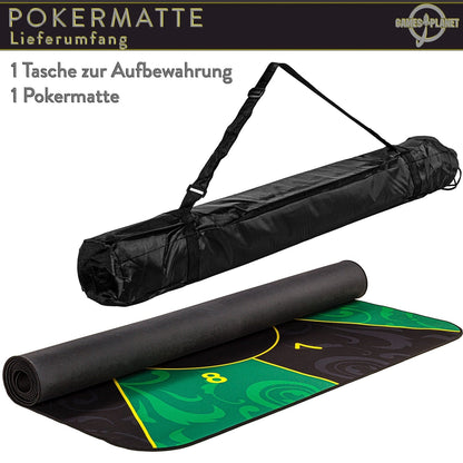 GAMES PLANET Pokermat 160 x 80 cm Zwart/Rood