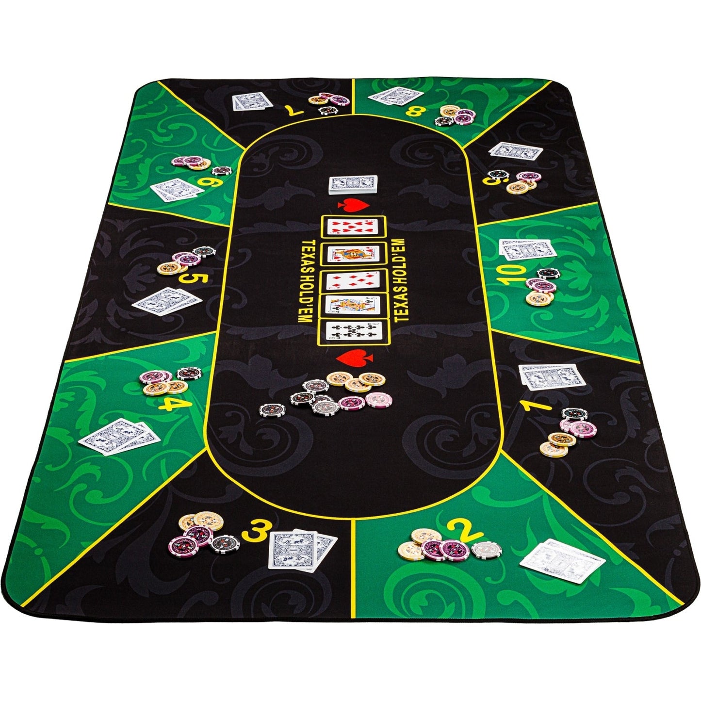 GAMES PLANET Pokermat 160 x 80 cm Zwart/Rood