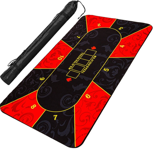 GAMES PLANET Pokermat 200 x 90 cm Zwart/Rood