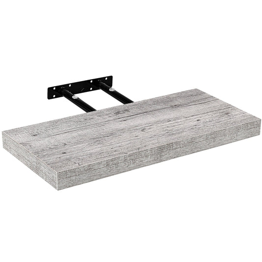 STILISTA Zwevende Wandplank 30 cm - Wit Rustiek hout