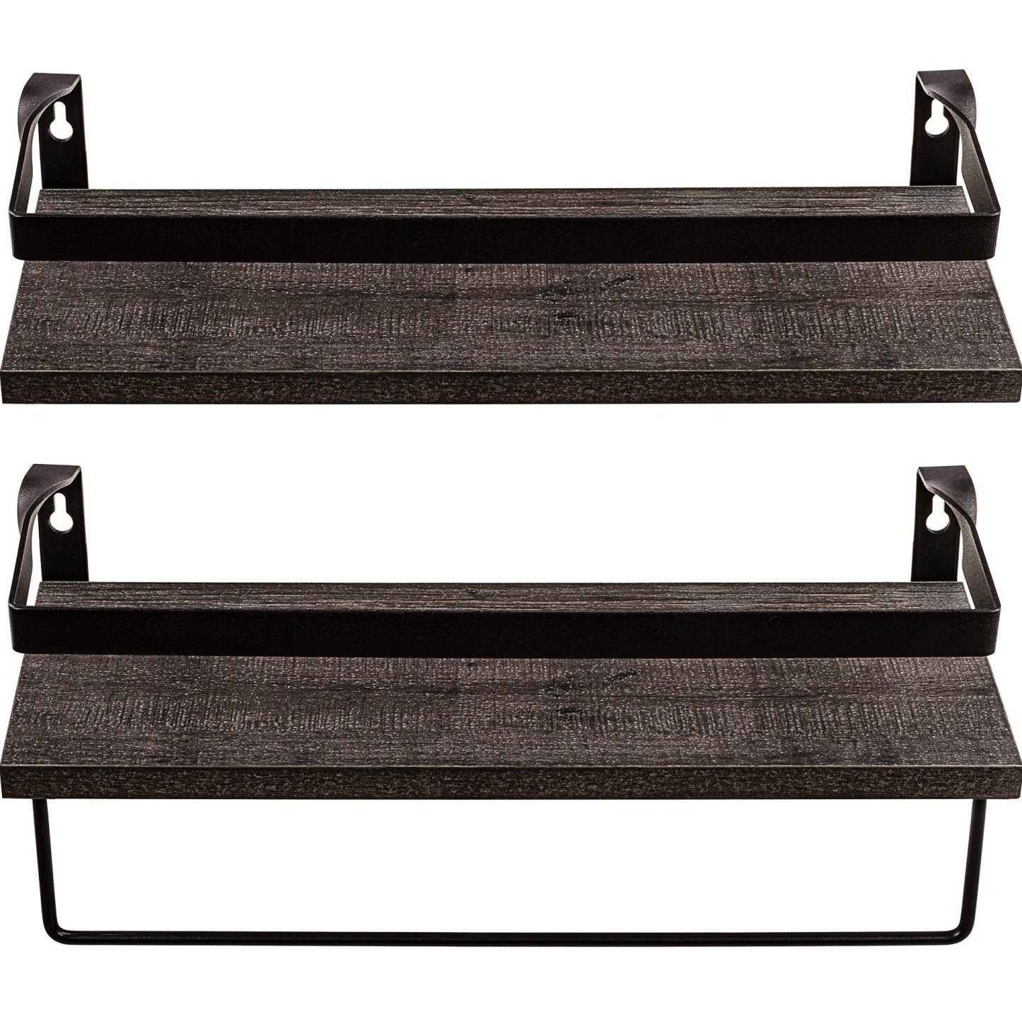 STILISTA Wandplanken Duo Set van 2 Donker Hout