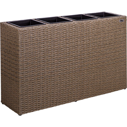 STILISTA Bloembak met 4 binnenpotten polyrattan Creme