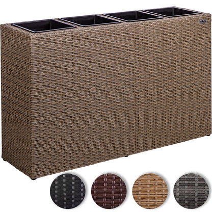 STILISTA Bloembak met 4 binnenpotten polyrattan Creme