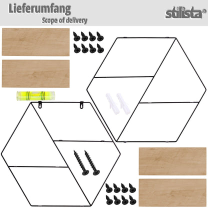 STILISTA Wandrek Hexagon Licht Hout