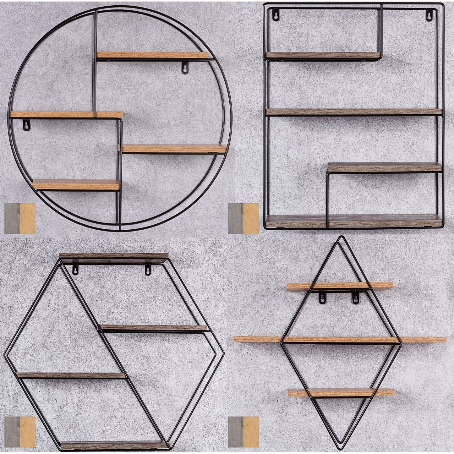 STILISTA Wandrek Hexagon Licht Hout