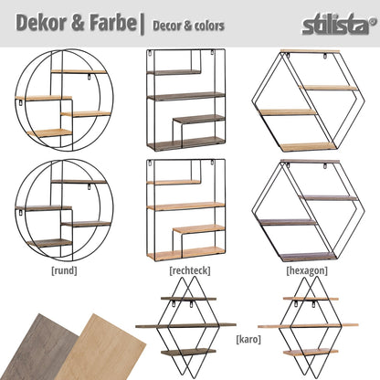 STILISTA Wandrek Hexagon Licht Hout