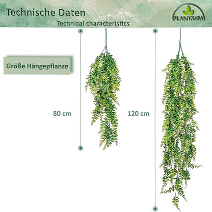 PLANTASIA Kunst hangplant set van 4 - 120 cm