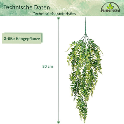 PLANTASIA Kunst hangplant set van 4 - 80 cm