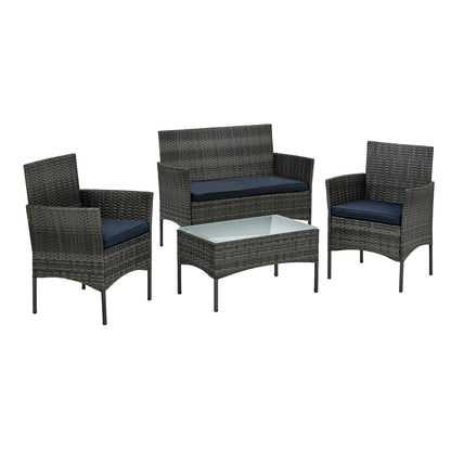 STILISTA Lounge Set 4-delig Polyrattan Grijs