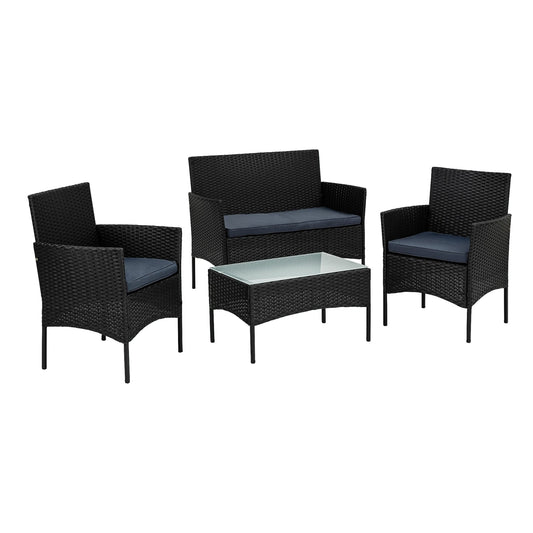 STILISTA Lounge Set 4-delig Polyrattan Zwart