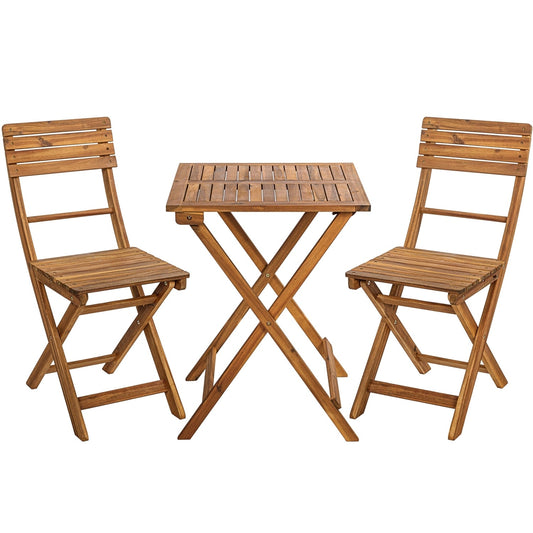 STILISTA Bistro Set 3-delig Poly Rattan Hout