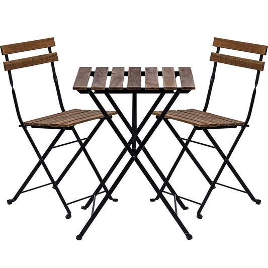 STILISTA Bistro Set 3-delig Poly Rattan Hout metaal