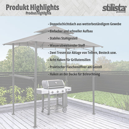 STILISTA BBQ Paviljoen 240 x 150 x 245 cm Antraciet