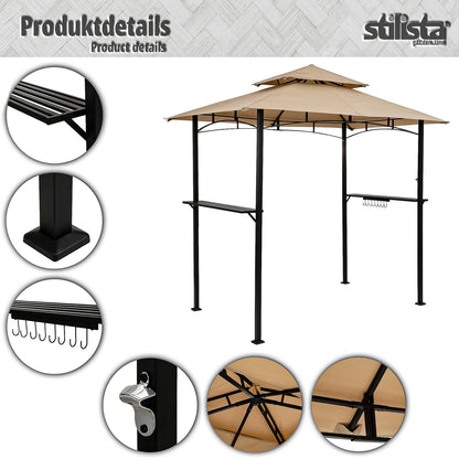 STILISTA BBQ Paviljoen 240 x 150 x 245 cm Beige