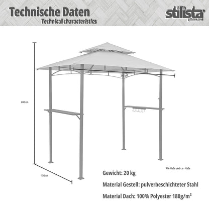 STILISTA BBQ Paviljoen 240 x 150 x 245 cm Beige