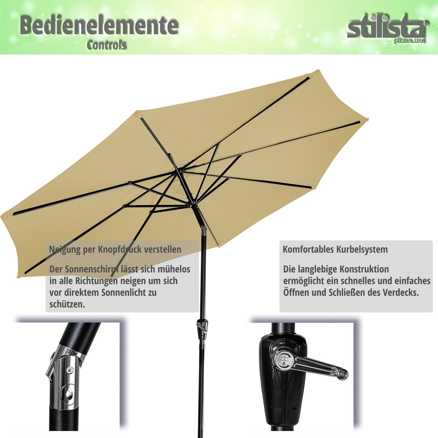 STILISTA Parasol Ø 3 m Beige