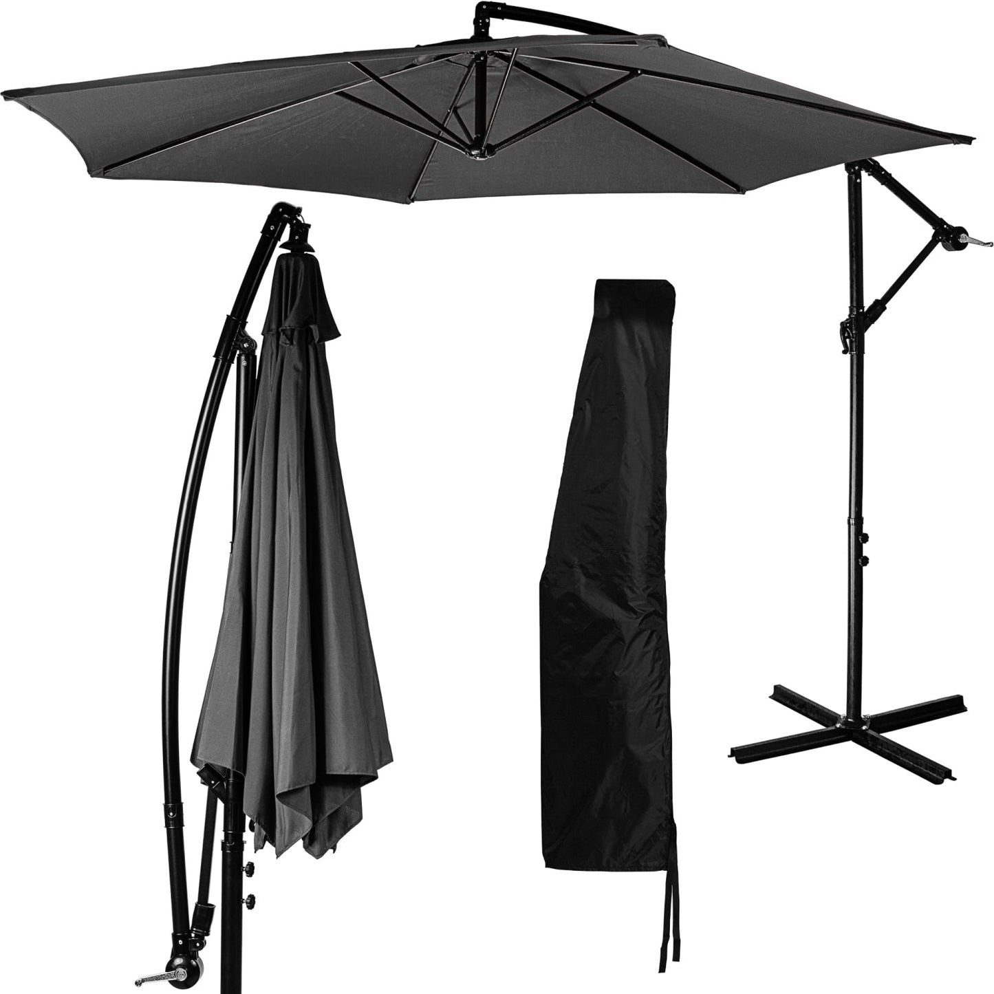 STILISTA Zweefparasol Ø 300 cm Antraciet