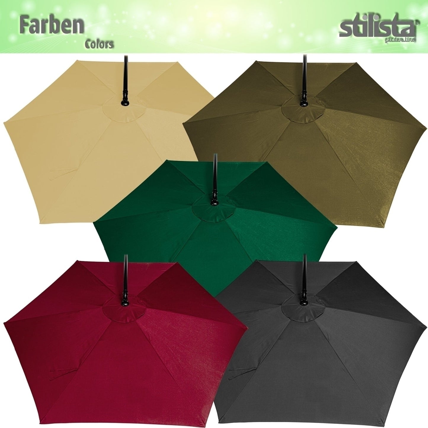 STILISTA Zweefparasol Ø 300 cm Antraciet