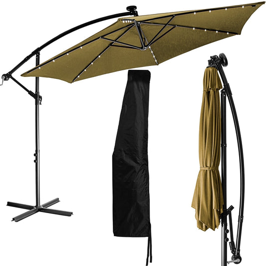 STILISTA Zweefparasol met LED 300 cm Bruin