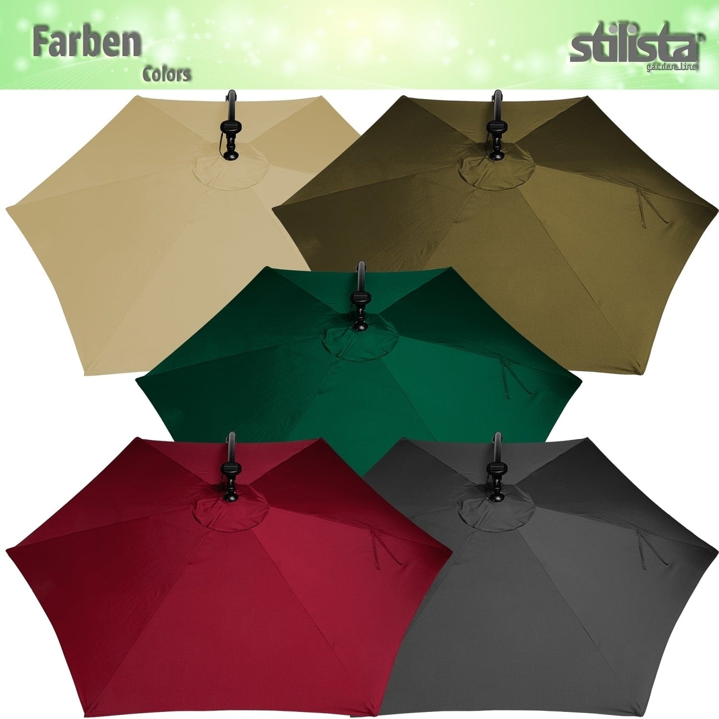 STILISTA Zweefparasol met LED Ø 300 cm Rood